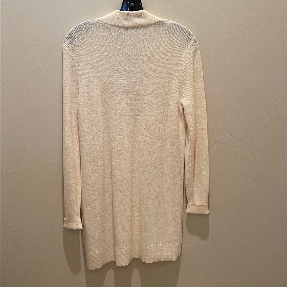 Chico's Cream Open-Front Cardigan with Hook and Eye Closure - Picture 2 of 6